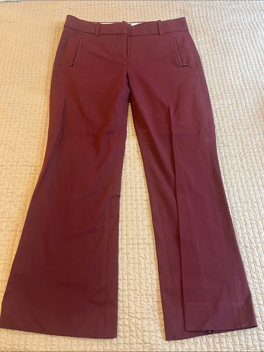 J Crew Teddie Burgundy Tailored Dress Pants